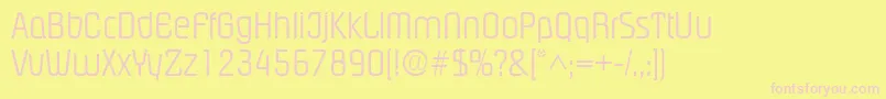 Fonte PloverlightRegular – fontes rosa em um fundo amarelo