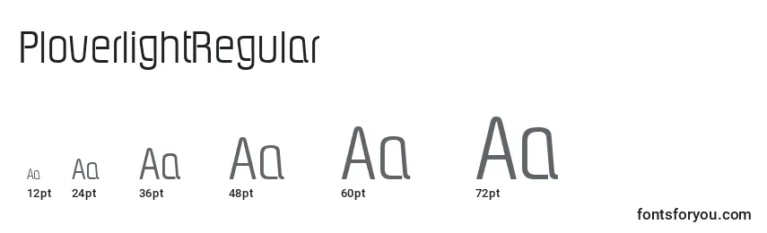 PloverlightRegular Font Sizes