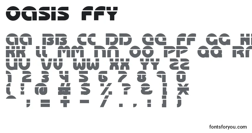 Oasis ffy Font – alphabet, numbers, special characters