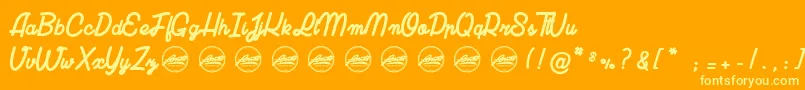 LuciaPersonalUseOnly Font – Yellow Fonts on Orange Background