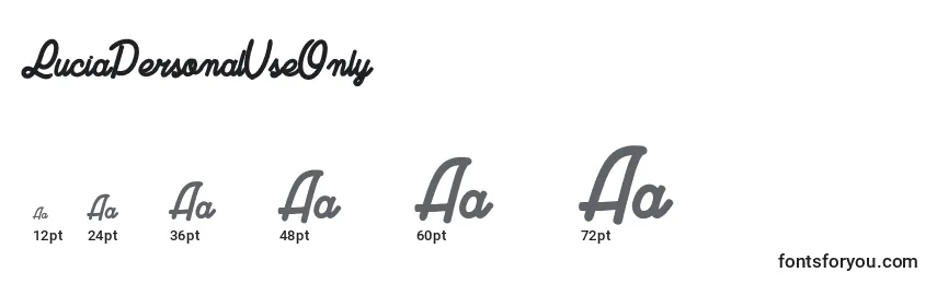 LuciaPersonalUseOnly Font Sizes