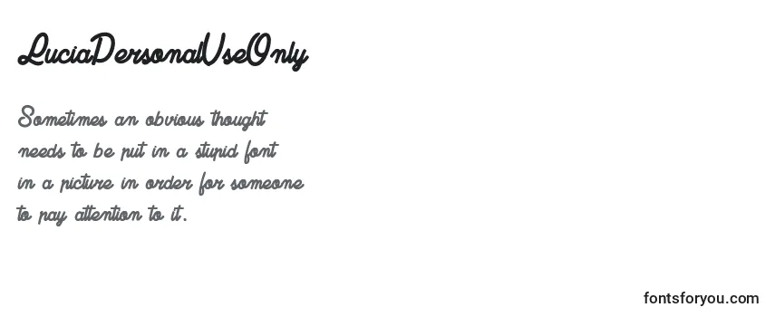 Schriftart LuciaPersonalUseOnly