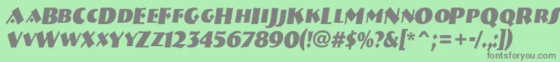 フォントBreme18 – 緑の背景に灰色の文字