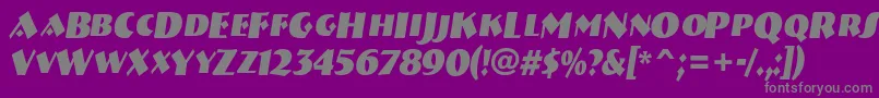 フォントBreme18 – 紫の背景に灰色の文字