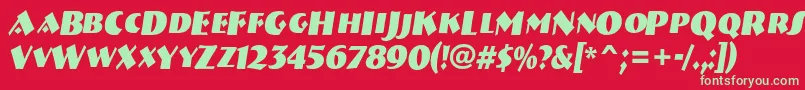 Breme18-fontti – vihreät fontit punaisella taustalla
