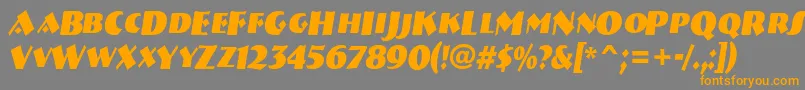 フォントBreme18 – オレンジの文字は灰色の背景にあります。