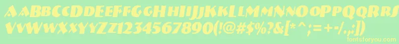 Breme18 Font – Yellow Fonts on Green Background