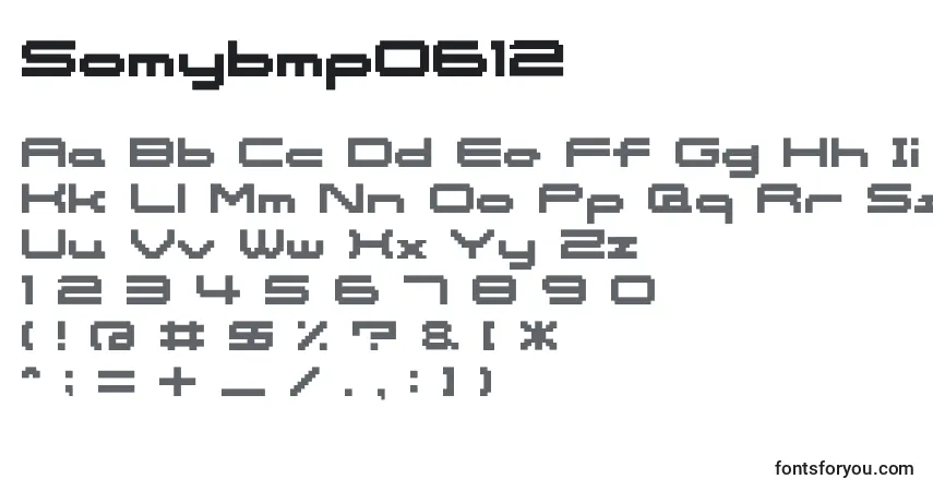 Czcionka Somybmp0612 – alfabet, cyfry, specjalne znaki