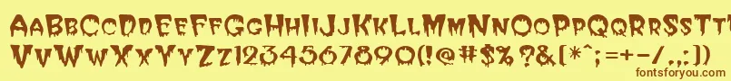 Halloween Font – Brown Fonts on Yellow Background