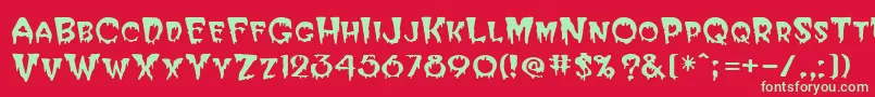 Halloween Font – Green Fonts on Red Background