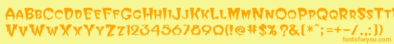 Halloween Font – Orange Fonts on Yellow Background