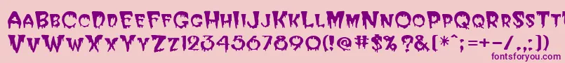 Fonte Halloween – fontes roxas em um fundo rosa