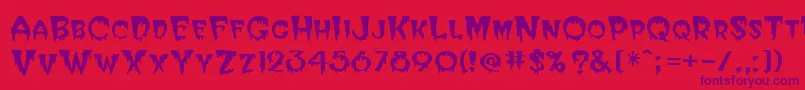 Czcionka Halloween – fioletowe czcionki na czerwonym tle