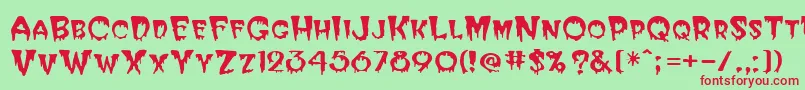 Halloween Font – Red Fonts on Green Background