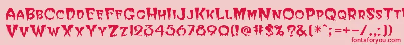 Halloween Font – Red Fonts on Pink Background