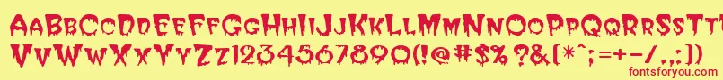 Halloween Font – Red Fonts on Yellow Background