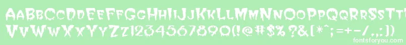 Halloween Font – White Fonts on Green Background