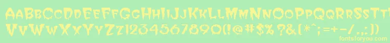 Halloween Font – Yellow Fonts on Green Background