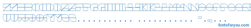 フォントDrebiekExpandedOutline – 白い背景に青い文字