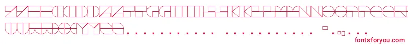 DrebiekExpandedOutline-fontti – punaiset fontit valkoisella taustalla