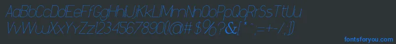 DanielaItalic Font – Blue Fonts on Black Background