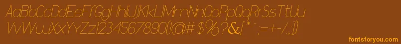 DanielaItalic-Schriftart – Orangefarbene Schriften auf braunem Hintergrund