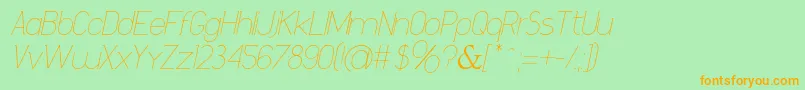 DanielaItalic Font – Orange Fonts on Green Background