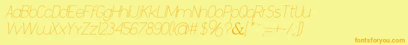 DanielaItalic Font – Orange Fonts on Yellow Background