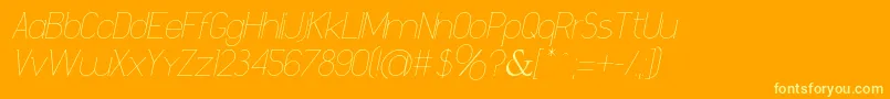 DanielaItalic-Schriftart – Gelbe Schriften auf orangefarbenem Hintergrund