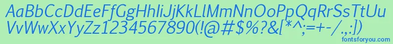fuente PigiarniqItalic – Fuentes Azules Sobre Fondo Verde