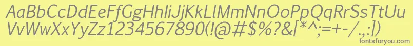 PigiarniqItalic Font – Gray Fonts on Yellow Background