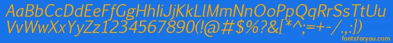 PigiarniqItalic Font – Orange Fonts on Blue Background