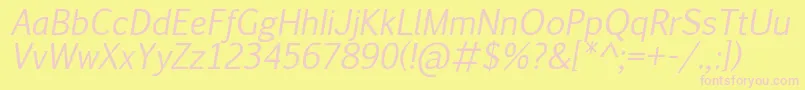 PigiarniqItalic Font – Pink Fonts on Yellow Background