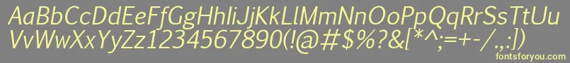 PigiarniqItalic Font – Yellow Fonts on Gray Background