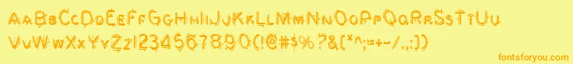 Berserkerc Font – Orange Fonts on Yellow Background