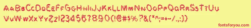 Berserkerc Font – Red Fonts on Yellow Background