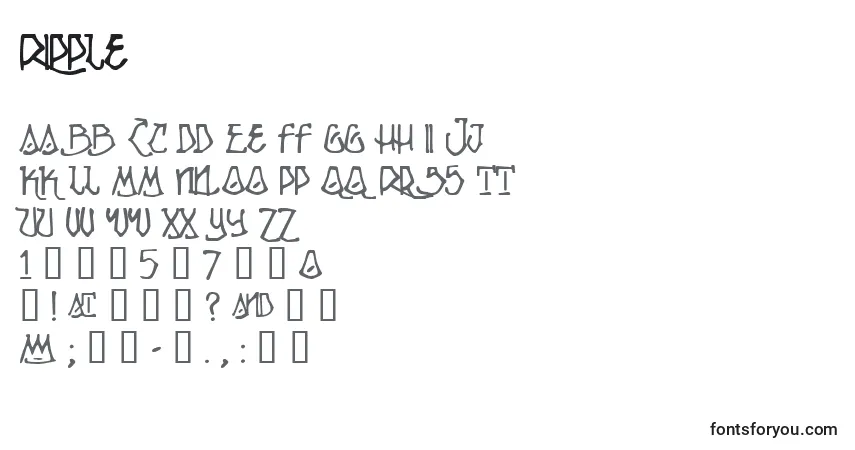 Fuente Ripple - alfabeto, números, caracteres especiales