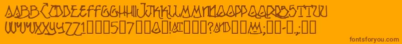 Więcej informacji o czcionce Ripple Czcionka Ripple – brązowe czcionki na pomarańczowym tle