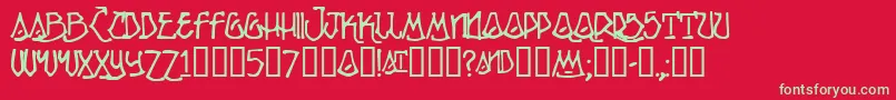 Ripple Font – Green Fonts on Red Background