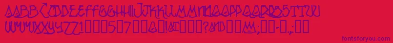 Ripple Font – Purple Fonts on Red Background