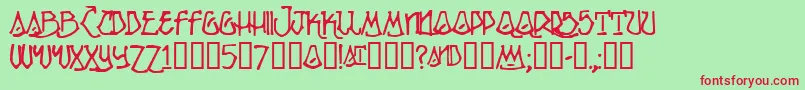 Ripple Font – Red Fonts on Green Background