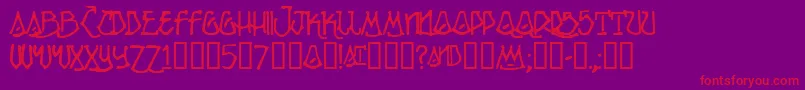 Ripple Font – Red Fonts on Purple Background