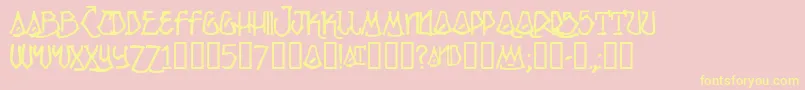 Ripple Font – Yellow Fonts on Pink Background