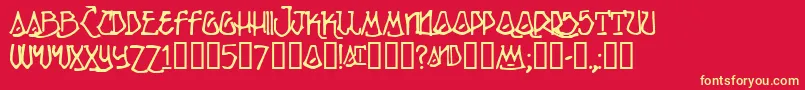 Ripple Font – Yellow Fonts on Red Background