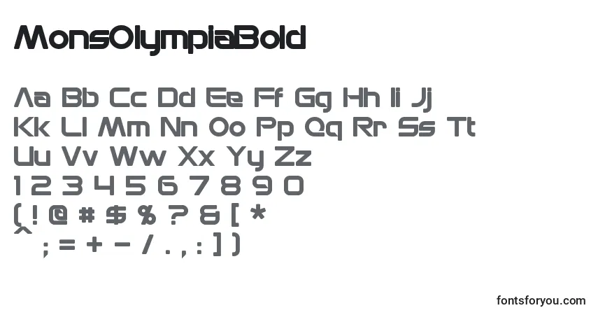 Schriftart MonsOlympiaBold – Alphabet, Zahlen, spezielle Symbole