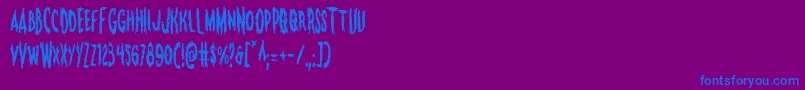 Monsteramacond Font – Blue Fonts on Purple Background