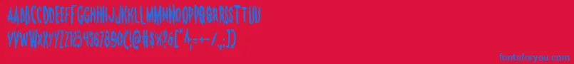 Police Monsteramacond – polices bleues sur fond rouge