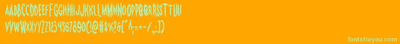 Monsteramacond Font – Green Fonts on Orange Background
