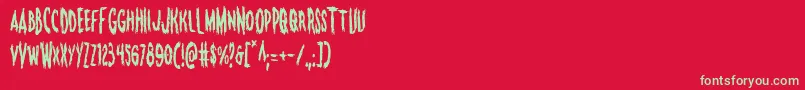 Monsteramacond Font – Green Fonts on Red Background