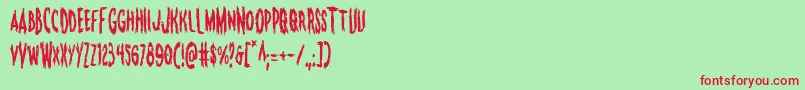 Monsteramacond Font – Red Fonts on Green Background